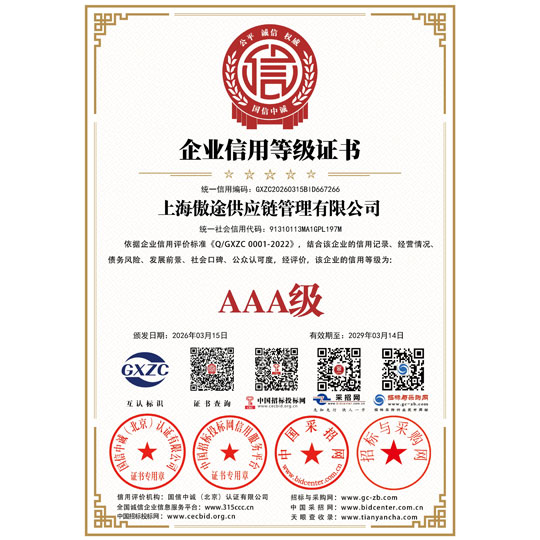 企业信用等级证书